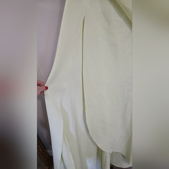 ASOS DESIGN bardot cut-out detail wrapfishtail maxi dress in washed lime.8 NWOT - Picture 7 of 15